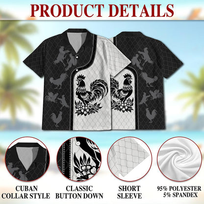 Rooster Hawaiian Shirt for Men, Button Down Aloha Shirt - Azhawaiian