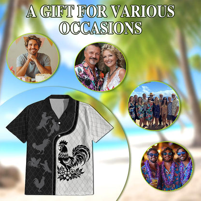 Rooster Hawaiian Shirt for Men, Button Down Aloha Shirt - Azhawaiian