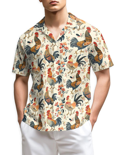 Azhawaiian Rooster Pattern Hawaiian Shirt for Men