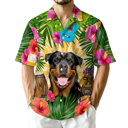 Azhawaiian Rottweiler Summer Party Hawaiian Shirt for Men