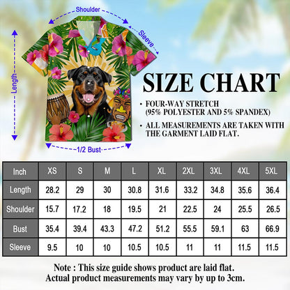 Rottweiler Summer Party Hawaiian Shirt for Men, Button Down Aloha Shirt - Azhawaiian