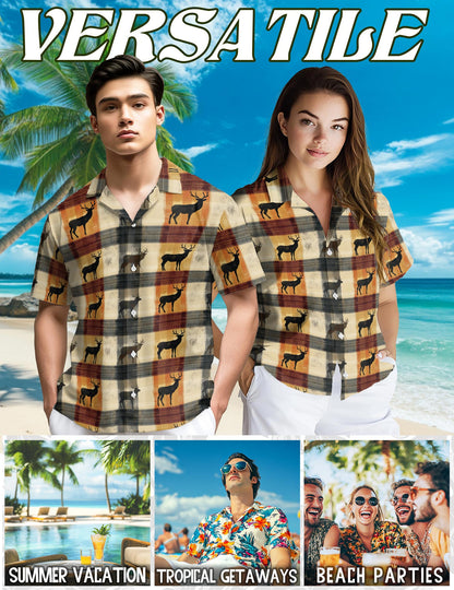 Rustic Deer Hawaiian Shirt for Men, Button Down Aloha Shirt - Azhawaiian