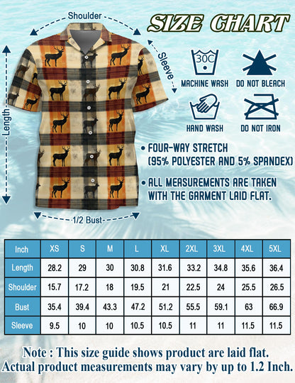 Rustic Deer Hawaiian Shirt for Men, Button Down Aloha Shirt - Azhawaiian