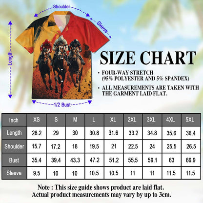 Rustic Racing Horse Hawaiian Shirt for Men, Button Down Aloha Shirt - Azhawaiian