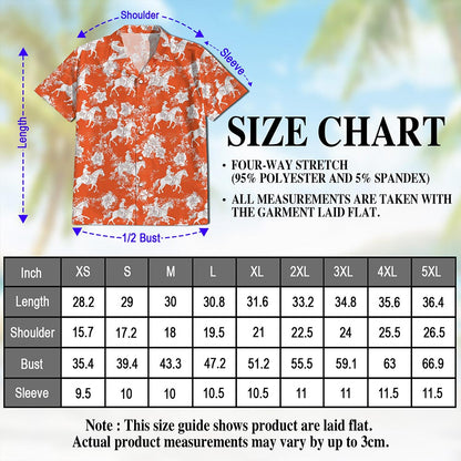 Saddle Bronc Riding Orange Occasion Hawaiian Shirt for Men, Button Down Aloha Shirt - Azhawaiian