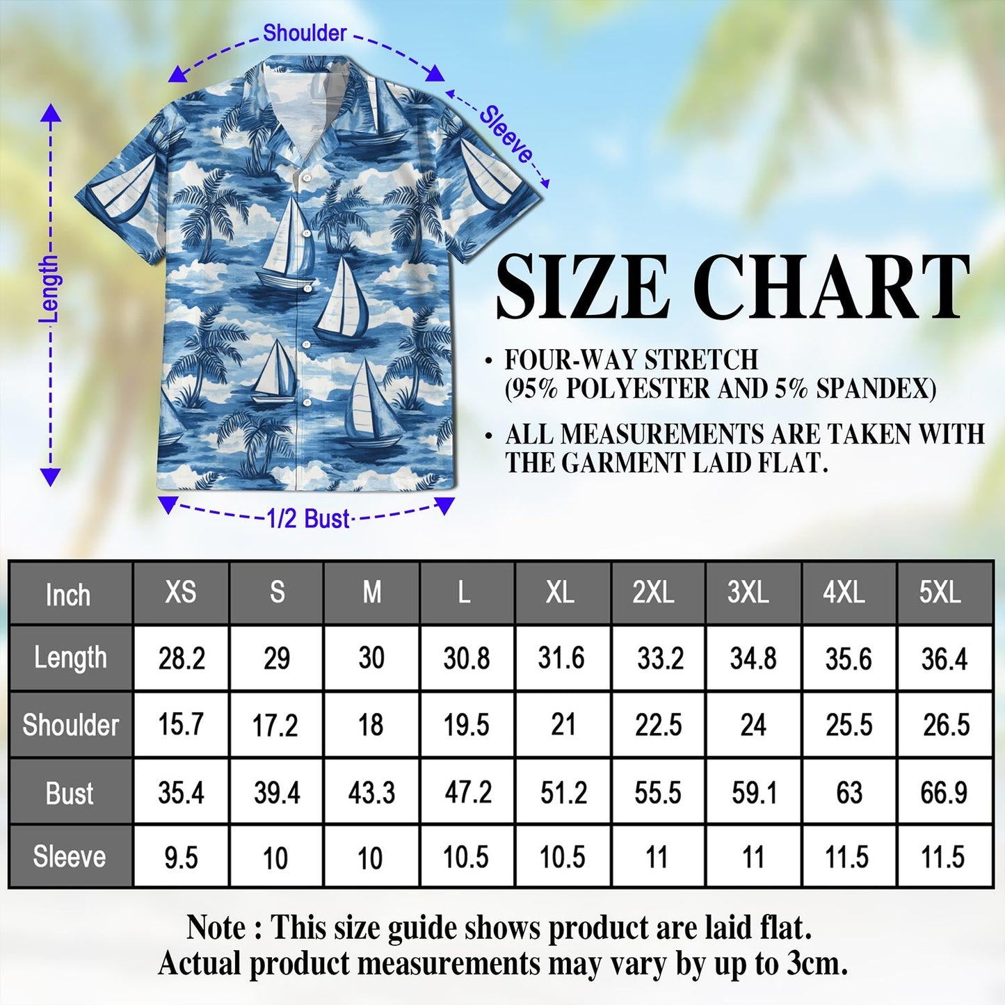Sailboats Blue Hawaiian Shirt for Men, Button Down Aloha Shirt - Azhawaiian
