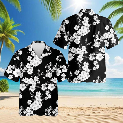 Sakura Cherry Blossom Hawaiian Shirt for Men, Button Down Aloha Shirt - Azhawaiian