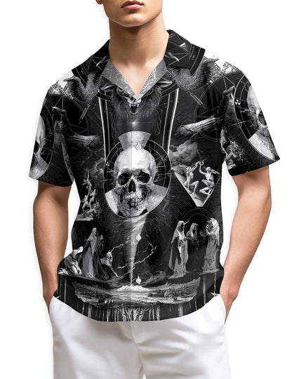 Satanic Symbol Hawaiian Shirt for Men, Button Down Aloha Shirt - Azhawaiian
