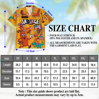 Sausage Hawaiian Shirt for Men, Button Down Aloha Shirt - Azhawaiian