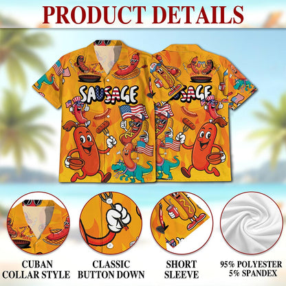 Sausage Hawaiian Shirt for Men, Button Down Aloha Shirt - Azhawaiian