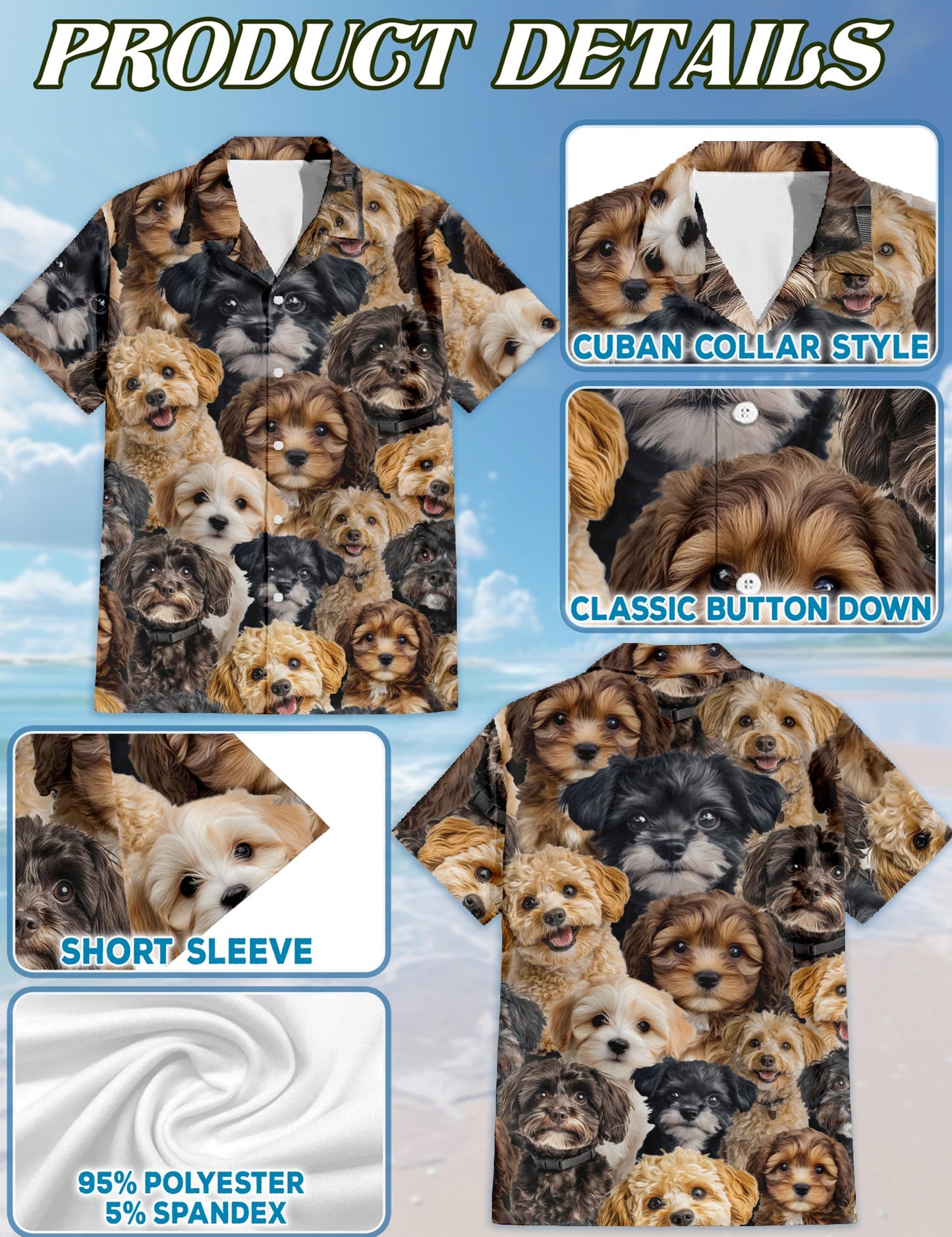 Schnoodle Hawaiian Shirt for Men, Button Down Aloha Shirt - Azhawaiian