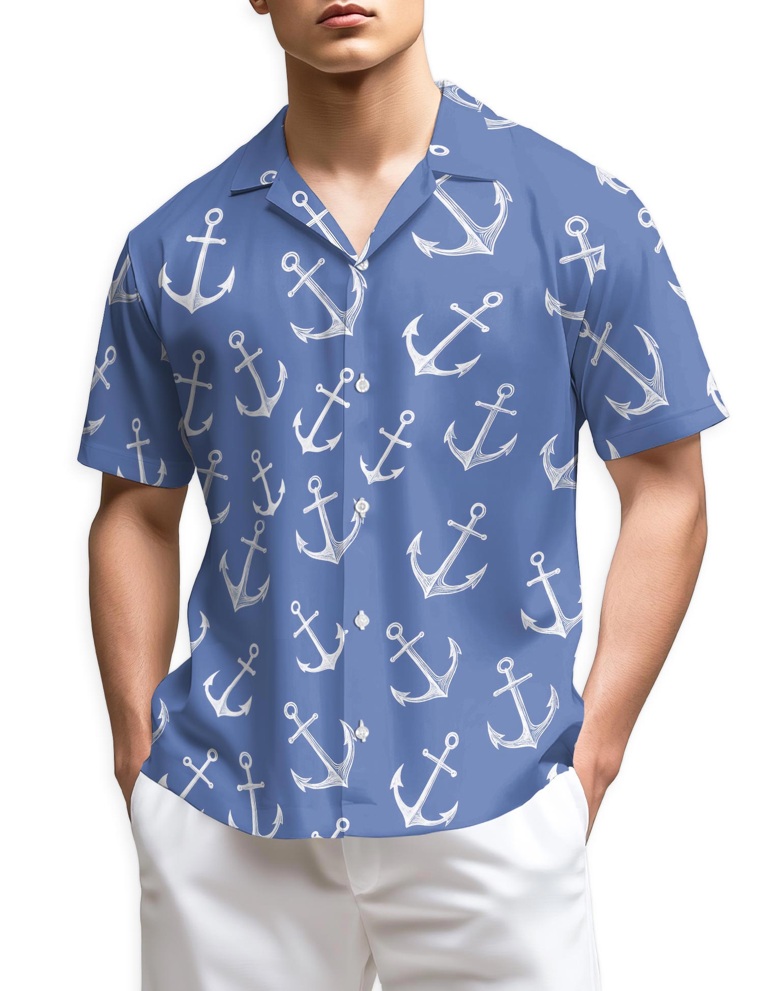 Azhawaiian Sea Anchor Hawaiian Shirt for Men