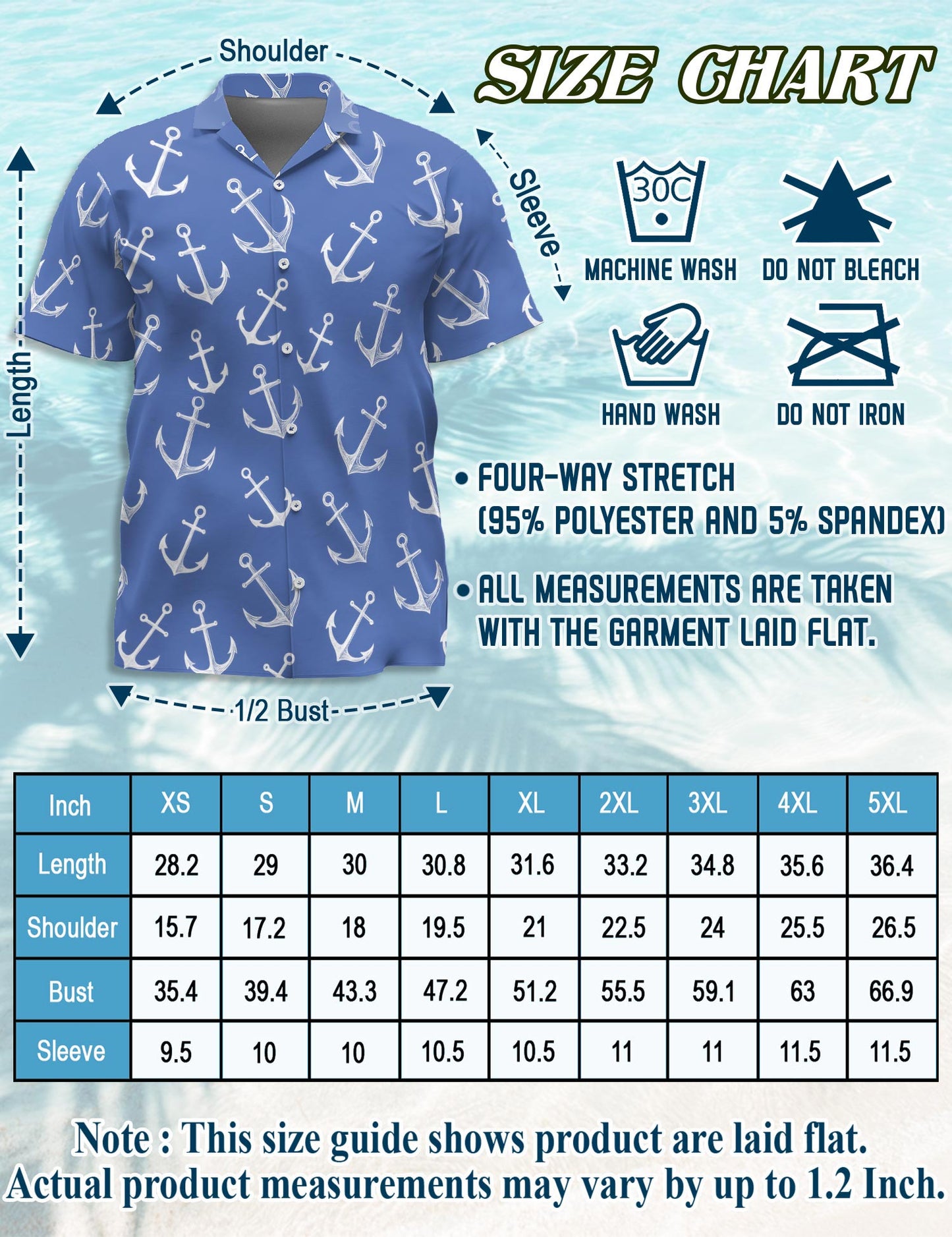Sea Anchor Hawaiian Shirt for Men, Button Down Aloha Shirt - Azhawaiian