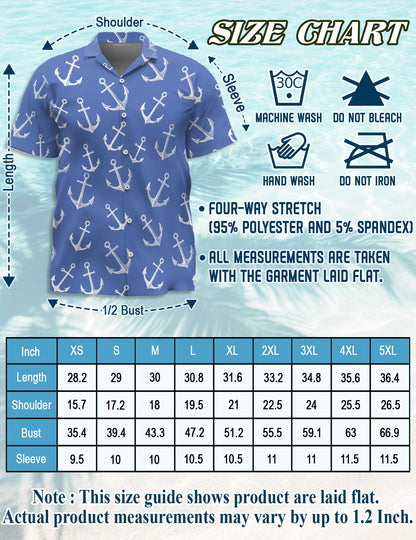 Sea Anchor Hawaiian Shirt for Men, Button Down Aloha Shirt - Azhawaiian