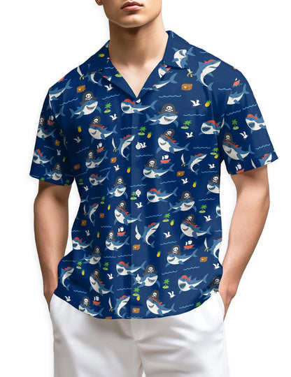 Azhawaiian Shark Pirates Hawaiian Shirt for Men