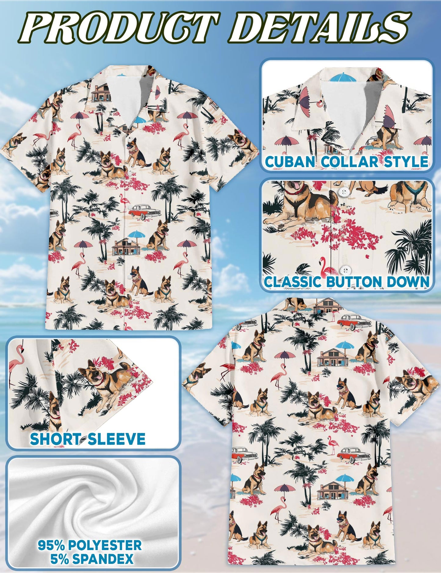 Shepherd Hawaiian Shirt for Men, Button Down Aloha Shirt - Azhawaiian