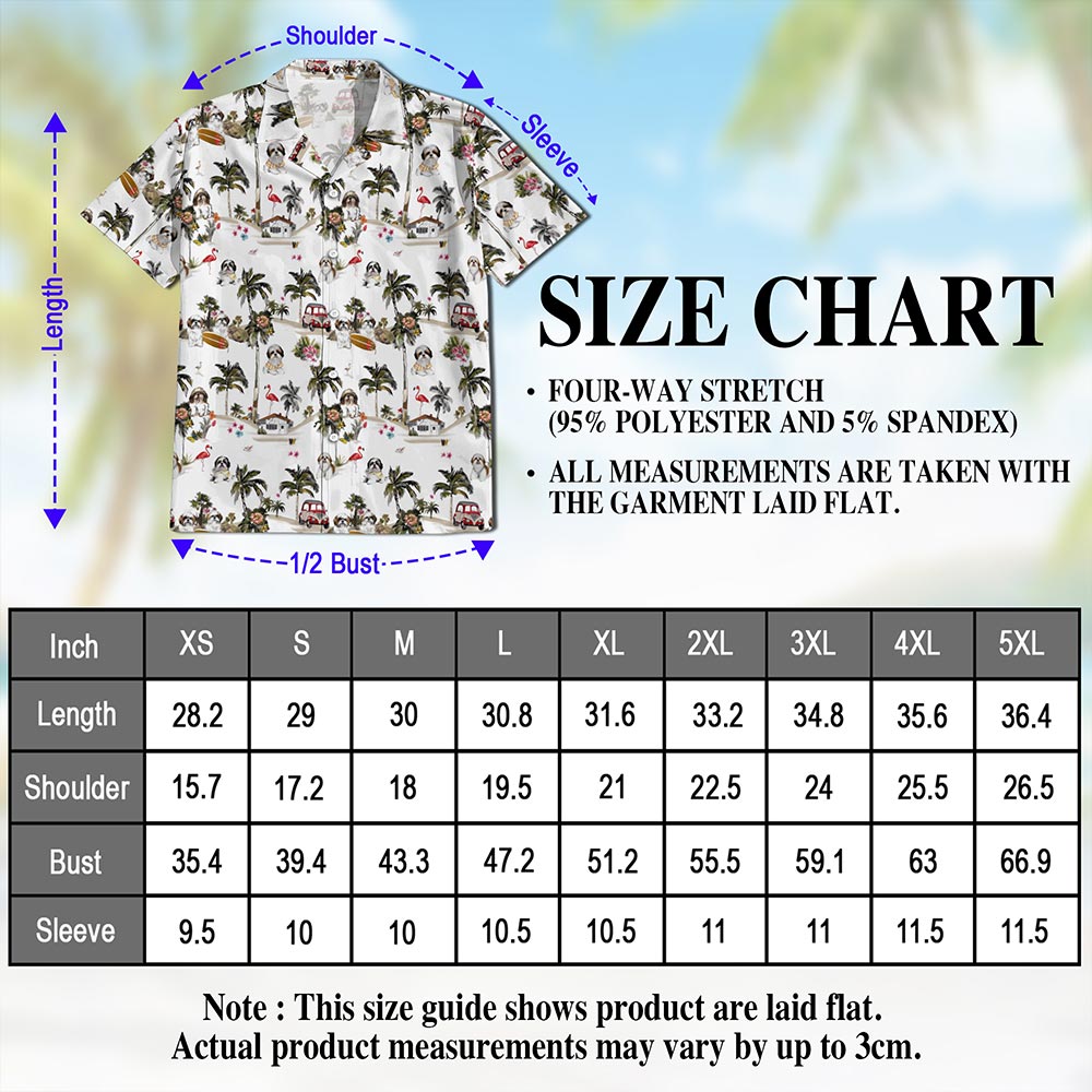 Shih Tzu Dog Hawaiian Shirt for Men, Button Down Aloha Shirt - Azhawaiian
