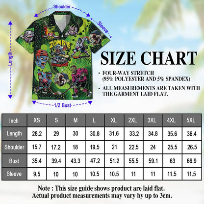 Shut Your Five Hole Zombie Ice Hockey Hawaiian Shirt for Men, Button Down Aloha Shirt - Azhawaiian