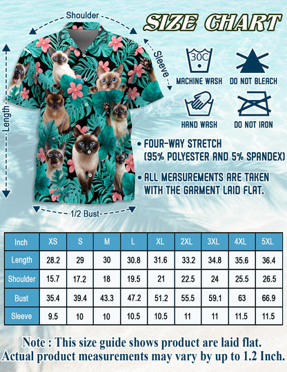Siamese Cat Hawaiian Shirt for Men, Button Down Aloha Shirt - Azhawaiian