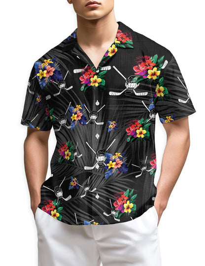 Azhawaiian Simple Hockey Hawaiian Shirt for Men