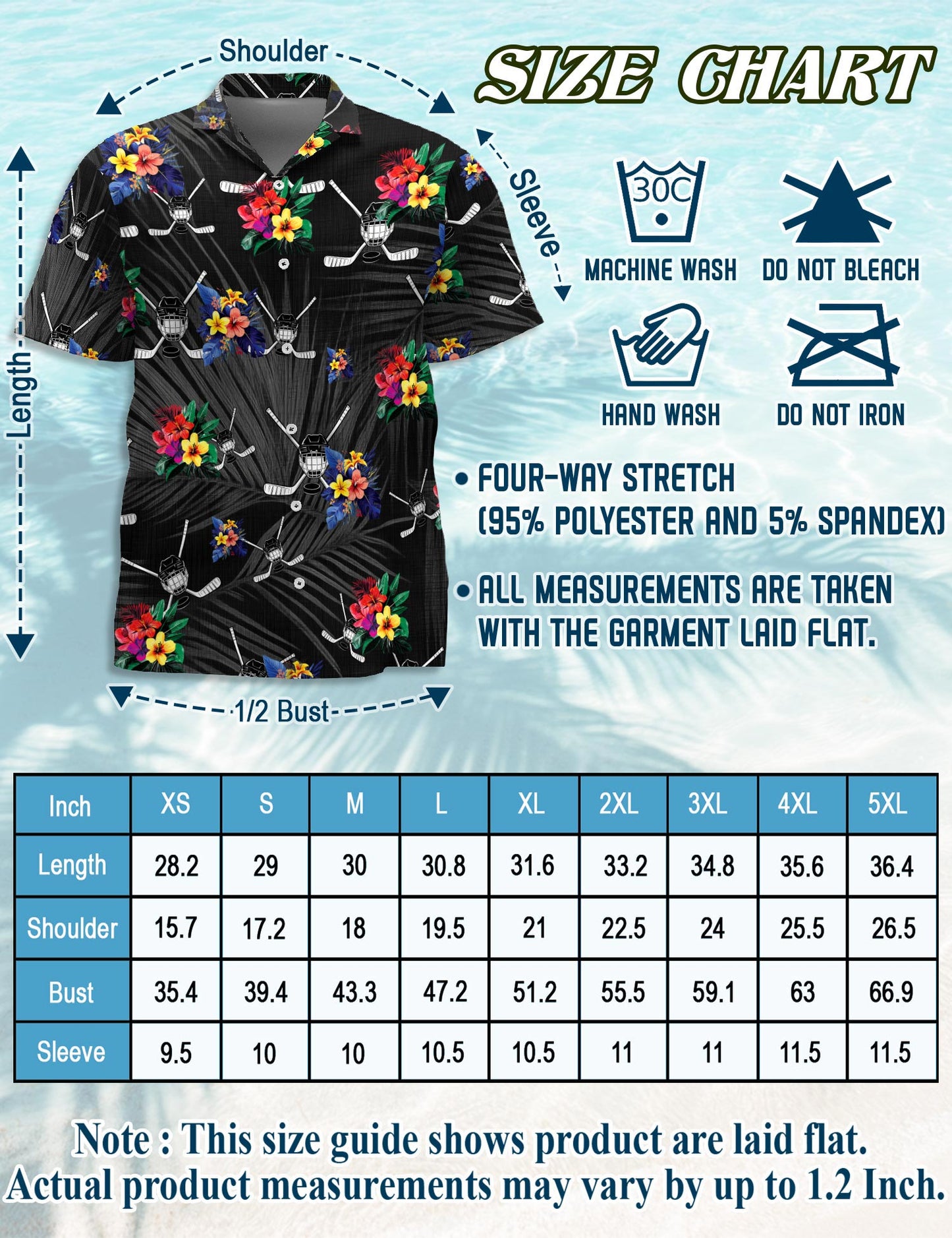 Simple Hockey Hawaiian Shirt for Men, Button Down Aloha Shirt - Azhawaiian