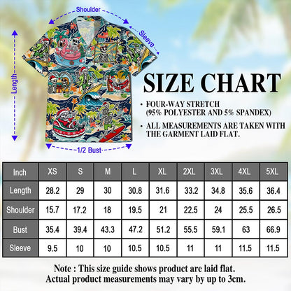 Skeleton Santa Hawaiian Shirt for Men, Button Down Aloha Shirt - Azhawaiian
