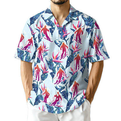 Azhawaiian Skiing Hawaiian Shirt for Men