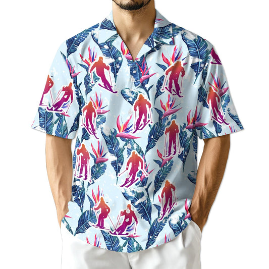 Azhawaiian Skiing Hawaiian Shirt for Men