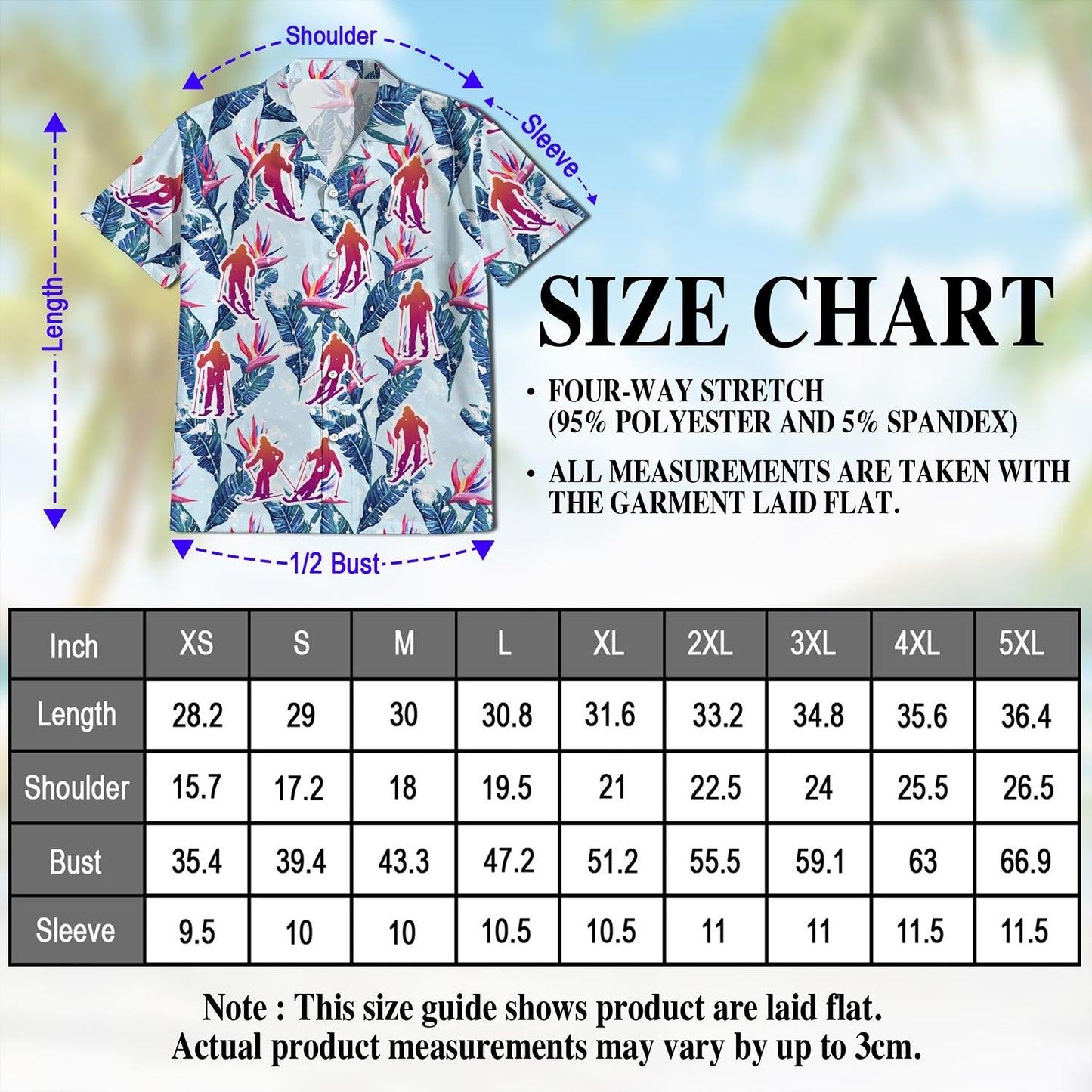 Skiing Hawaiian Shirt for Men, Button Down Aloha Shirt - Azhawaiian