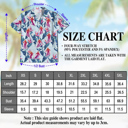Skiing Hawaiian Shirt for Men, Button Down Aloha Shirt - Azhawaiian