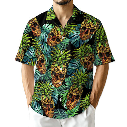 Azhawaiian Skull Pineapple Hawaiian Shirt for Men