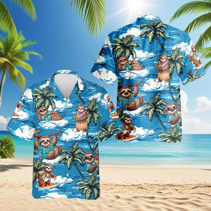 Sloth Ocean Hawaiian Shirt for Men, Button Down Aloha Shirt - Azhawaiian