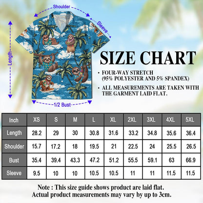 Sloth Ocean Hawaiian Shirt for Men, Button Down Aloha Shirt - Azhawaiian