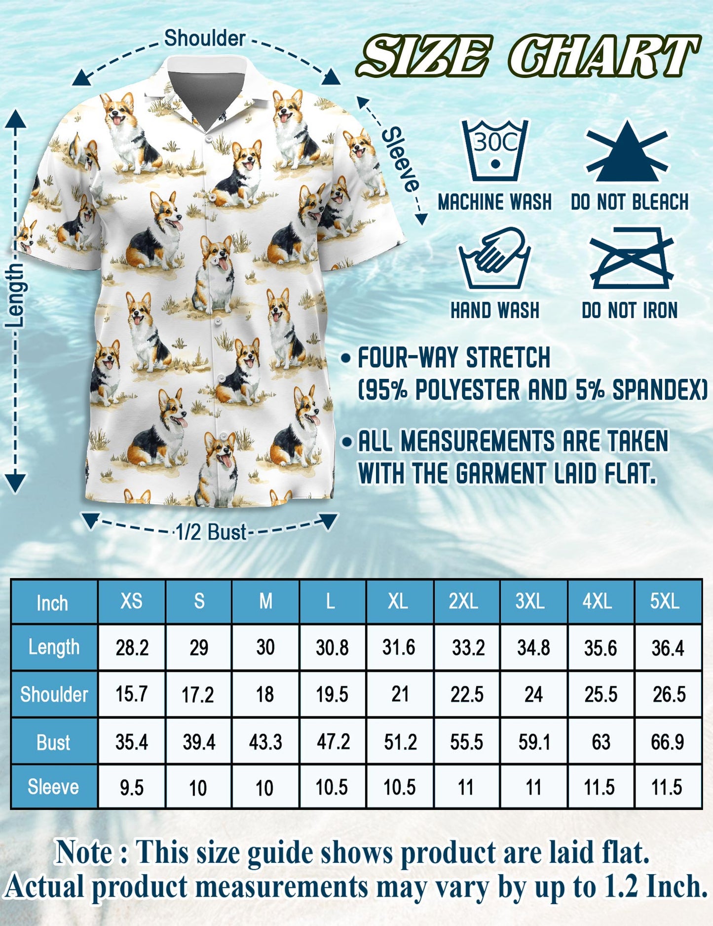 Smiling Corgi Hawaiian Shirt for Men, Button Down Aloha Shirt - Azhawaiian