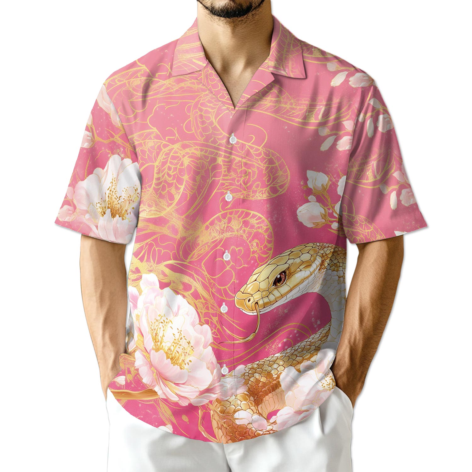 Azhawaiian Snake Year Hawaiian Shirt for Men