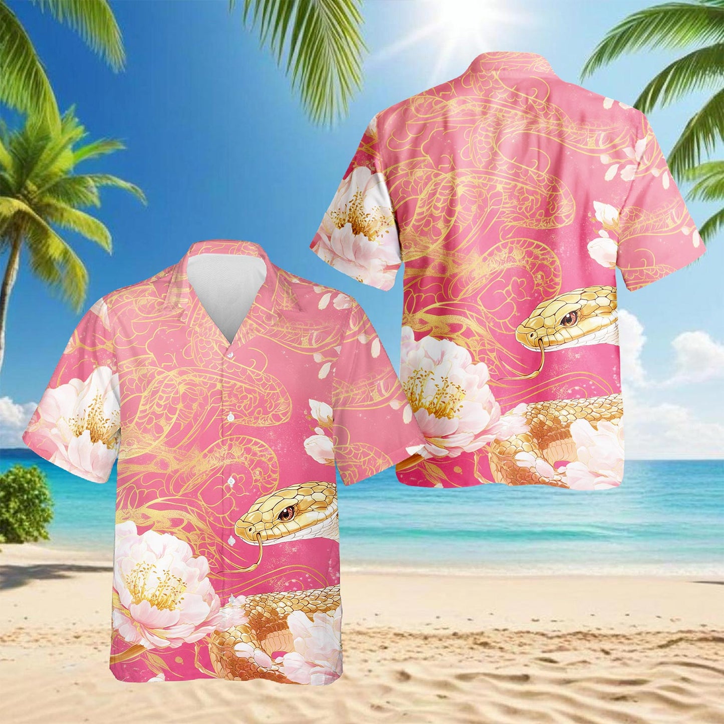 Snake Year Hawaiian Shirt for Men, Button Down Aloha Shirt - Azhawaiian