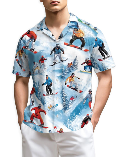 Azhawaiian Snowboarding Passion Skiing Hawaiian Shirt for Men