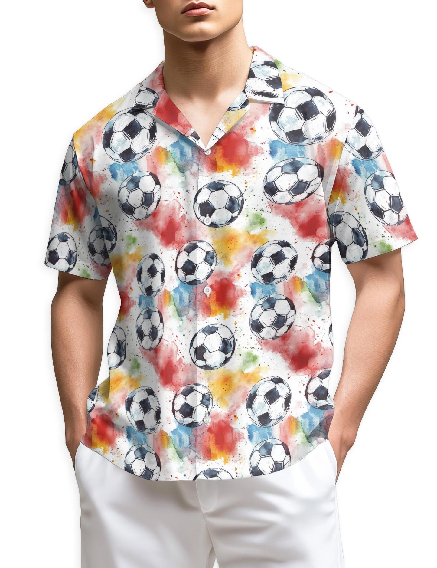 Azhawaiian Soccer Ball Hawaiian Shirt for Men