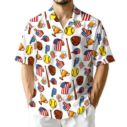 Azhawaiian Softball USA Hawaiian Shirt for Men