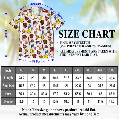 Softball USA Hawaiian Shirt for Men, Button Down Aloha Shirt - Azhawaiian