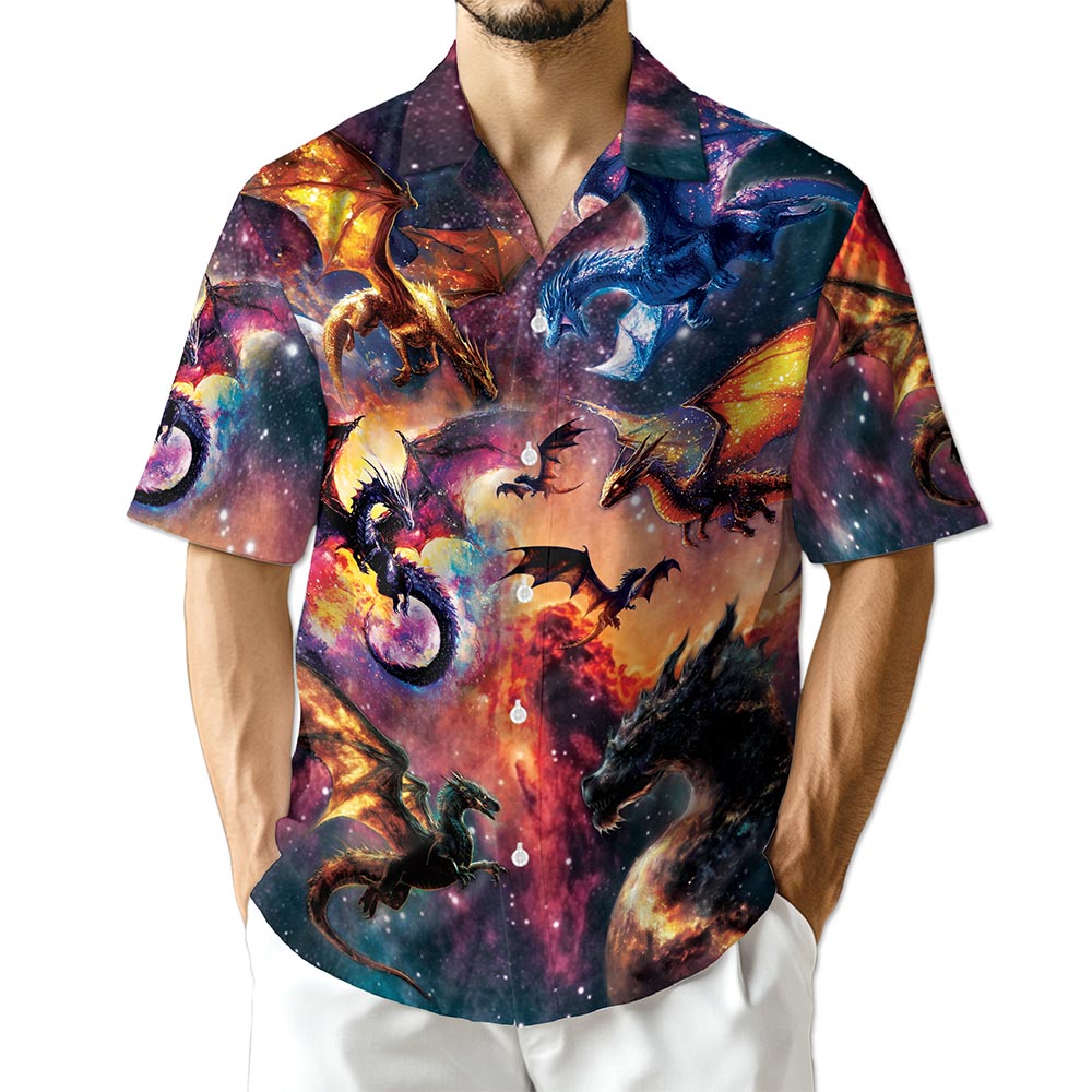 Azhawaiian Space Dragon Hawaiian Shirt for Men