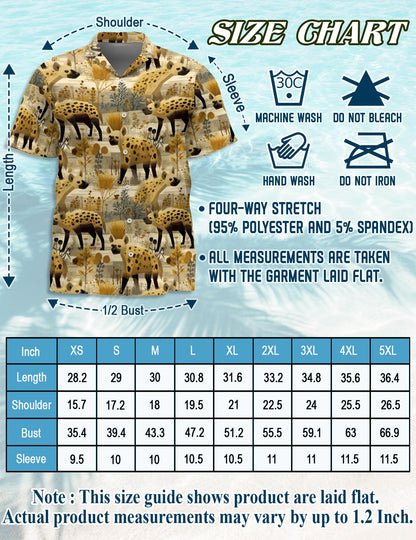 Spotted Hyenas Hawaiian Shirt for Men, Button Down Aloha Shirt - Azhawaiian