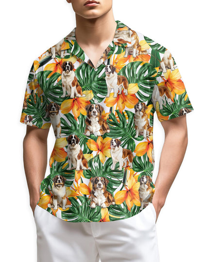 Azhawaiian St.Bernard Hawaiian Shirt for Men