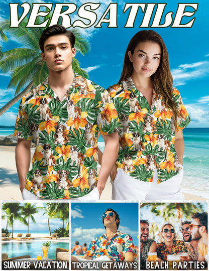 St.Bernard Hawaiian Shirt for Men, Button Down Aloha Shirt - Azhawaiian