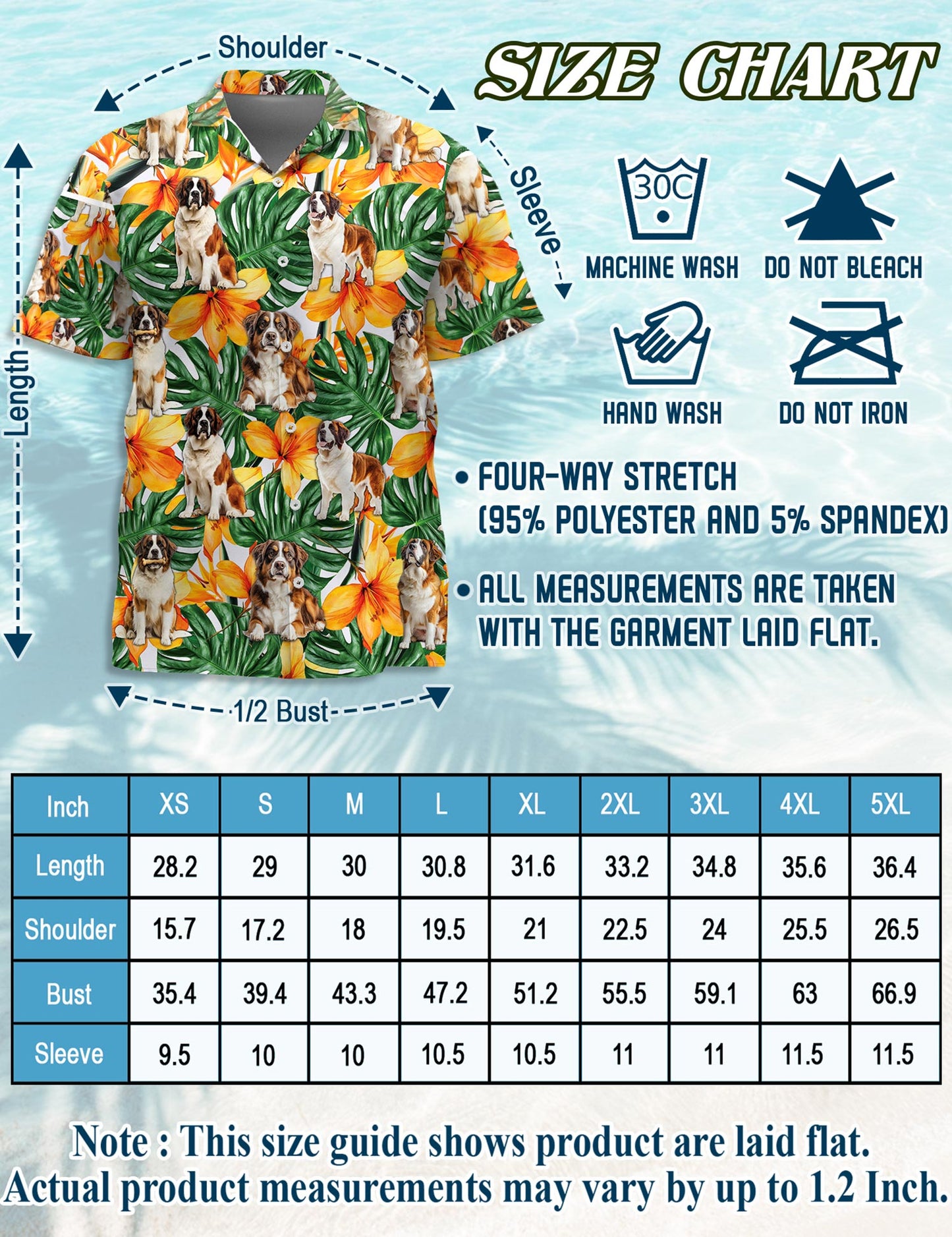 St.Bernard Hawaiian Shirt for Men, Button Down Aloha Shirt - Azhawaiian