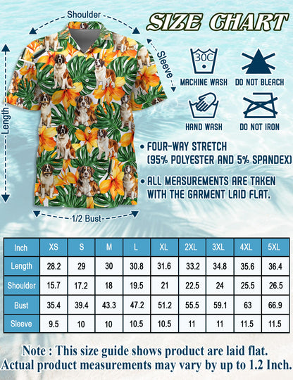 St.Bernard Hawaiian Shirt for Men, Button Down Aloha Shirt - Azhawaiian