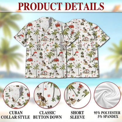 Staffordshire Bull Terrier Hawaiian Shirt for Men, Button Down Aloha Shirt - Azhawaiian
