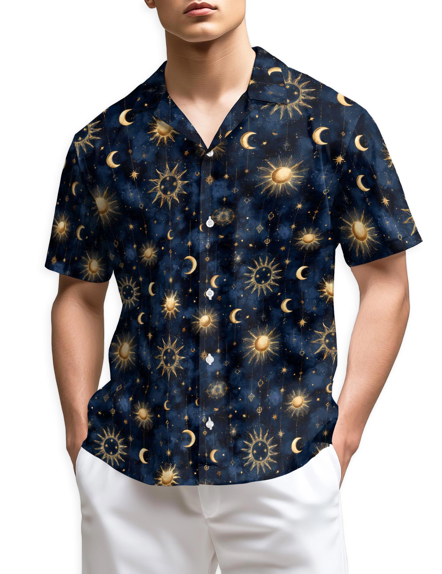 Azhawaiian Star Sky Pattern Hawaiian Shirt for Men