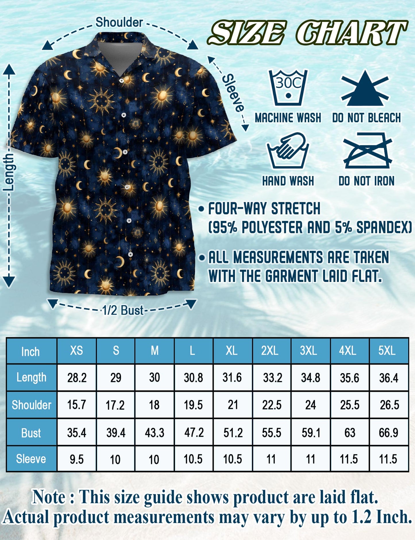 Star Sky Pattern Hawaiian Shirt for Men, Button Down Aloha Shirt - Azhawaiian