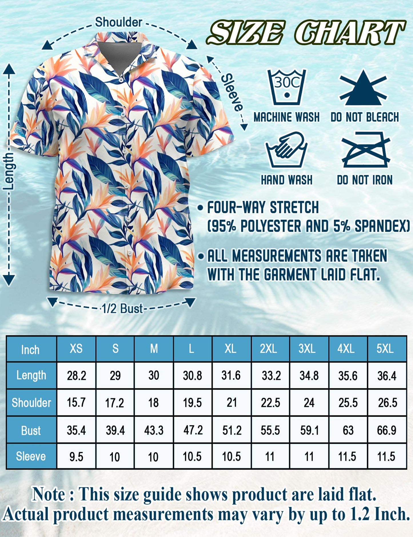 Strelitzia Hawaiian Shirt for Men, Button Down Aloha Shirt - Azhawaiian
